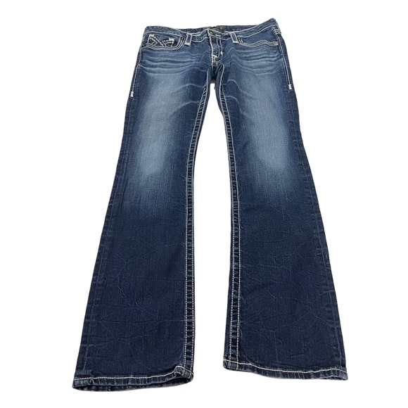 Big Star Denim - Big Star Liv Slim Boot Women Dark Wash Jeans Sz 30Lx34 Flap Pockets Thick Stitch